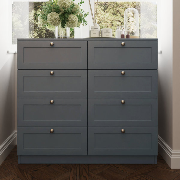 17 Stories Artus Shaker 8 Drawer Chest Of Drawers Matt Grey | Wayfair.co.uk